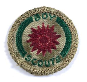 Boy Scouts Naturalist / Stalker proficiency khaki cloth badge black …