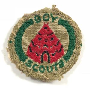 Boy Scouts Camper proficiency khaki cloth badge brown back
