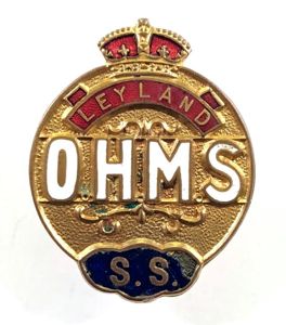 WW1 Leyland Motors Ltd O.H.M.S war service badge