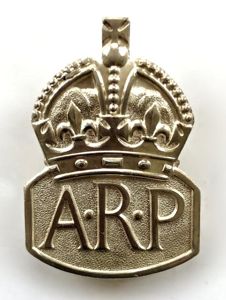 Air Raid Precautions 1938 hallmarked silver ARP male warden badge