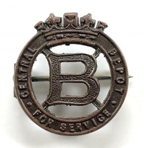 HRH Princess Beatrice's Central Depot hospital supply war worker badge