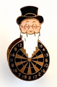 William Younger Brewery Father William mascot dart player badge
