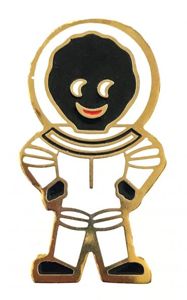 Robertsons c1990's Golly Astronaut Golly advertising badge eyes rIght