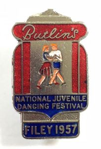 Butlins Filey 1957 National Juvenile Dancing Festival badge