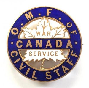 WW1 Ministry of Overseas Military Forces of Canada War Service …