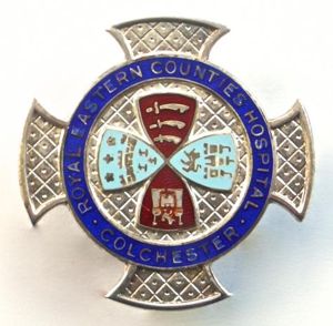Royal Eastern Counties Hospital 1969 silver nurses badge Colchester Essex