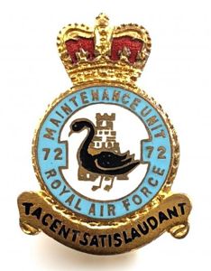 RAF No 72 Maintenance Unit Royal Air Force MU Badge …