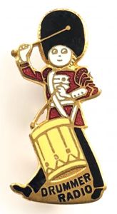 Drummer Radio receivers sales catalogue advertising badge by Miller circa …