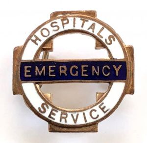 WW2 Emergency Hospitals Service home front pin badge