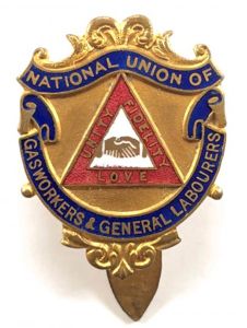 National Union of Gas Workers and General Labourers membership badge …