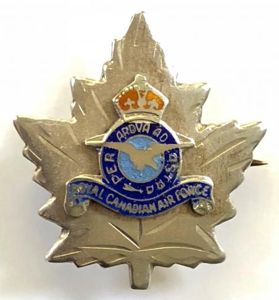 Royal Canadian Air Force silver and enamel RCAF maple leaf …