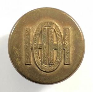 Hawkstone Otter Hounds brass hunt button