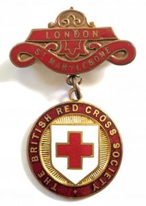 WW1 British Red Cross Society London St. Marylebone badge