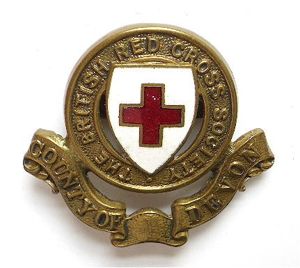 WW1 British Red Cross Society BRCS County of Devon hat …