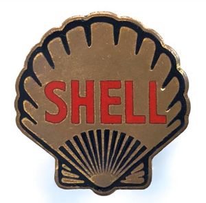 Shell Oil Company motor and aircraft petrol advertising badge by …