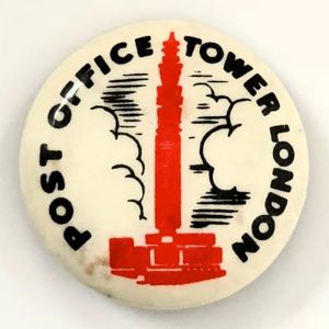 Post Office Tower London circa 1965 GPO souvenir tin button …
