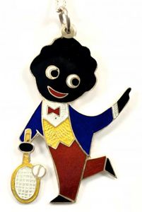 Robertsons circa 1981 Golly Action Tenniis Player silver pendant & …