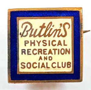 Butlins physical recreation and social club badge