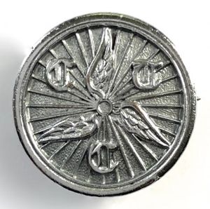 Cyclists Touring Club winged cycle wheel CTC membership badge