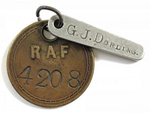 Royal Air Force named keyring fob with official RAF number