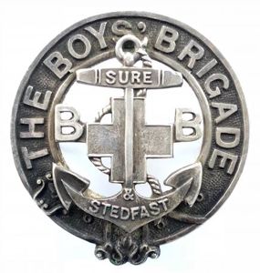 Boys Brigade officers hallmarked 1929 silver hat badge