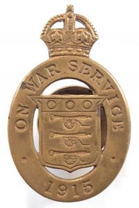 WW1 On War Service 1915 munition workers badge J.A.Wylie.