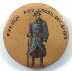 WW1 French Red Cross Fund celluloid tin button badge Australian …