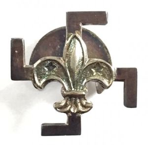 Boy Scouts silver thanks badge 1930s integral fleur de lys …