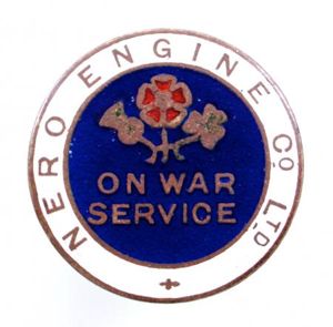 WW1 Nero Engine Co Ltd on war service badge motor …