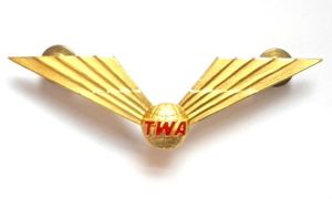 Trans World Airlines purser wing hallmarked badge by Blackington