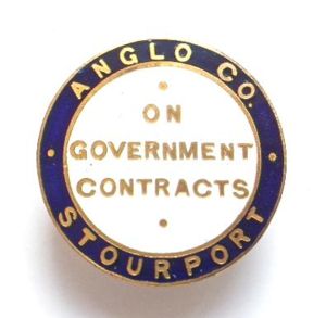 WW1 Anglo Enamelware Company on war service badge