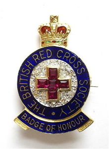 British Red Cross Society Badge of Honour Gold Diamond & …
