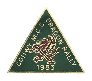 Conway Motor Cylcle Club 1983 Dragon Rally Badge Wales