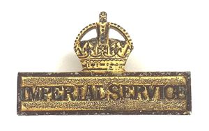 WW1 Territorial Force Imperial Service Volunteer breast gilt badge on …
