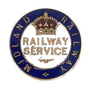 WW1 Midland Railway War Service numbered badge