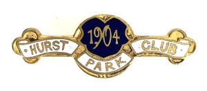 1904 Hurst Park Club horse racing badge