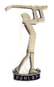 DUNLOP Lady Golfer Stylish Art Deco Advertising badge