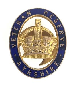 Veteran Reserve Ayrshire Scottish home front lapel badge
