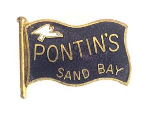Pontins Holiday Camp Sand Bay enamel flag badge Somerset