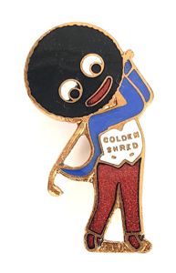 Robertsons Golly golfer white waistcoat advertising badge H.W.Miller