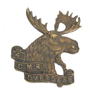 Canadian 4th Mounted Rifles CEF WW1 collar badge