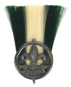Boy Scouts Group Scoutmaster Unattached Officer silver plume hat badge …