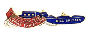 1938 Empire Exhibition Glasgow Scotland Miss Britain speedboat badge