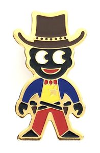 Robertsons 1980 Golly Cowboy advertising badge closed circles