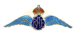 WW2 Royal Air Force wing silver and enamel RAF sweetheart …