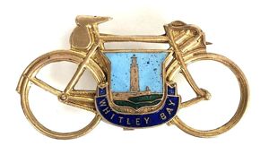 Cyclists Touring Whitley Bay souvenir bicycle badge North Tyneside