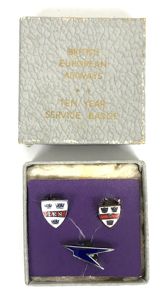 British European Airways Ten Year Service Badge Box of Issue …