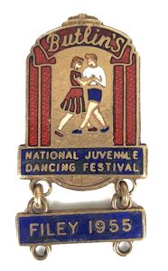 Butlins Filey 1955 National Juvenile Dancing Festival badge