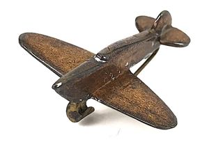 WW2 Spitfire Fighter Plane copper penny fundraising badge