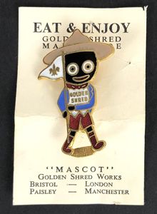 Robertsons Golly Boy Scout white waistcoat advertising badge Richard Gomm …